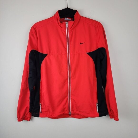 Vintage Nike jacket size M 8-10 Red Black athletic windbreaker - Picture 1 of 12